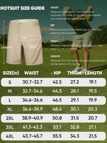 HOTSUIT Boyfriend Style Men's Golf Shorts 9" Stretch Quick Dry Casual Work Shorts With Pockets Lightweight Boyfriend Style Men's Dress Shorts - Khaki - View 3