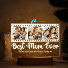 Customized Light Up Plaque For The Best Mom, Unique Picture Frames With Night Light, Personalized Acrylic Plaque With Photo, Birthday Presents For Mom, Gifts For The Best Mom Ever Graduation - Multicolor - View 1