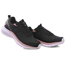 Women Sports Shoes - 黑白玫瑰色 - 查看 3