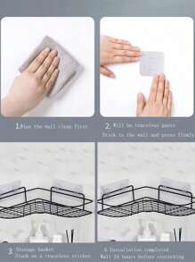 1入組壁掛式儲物架 - 黑色 - 查看 5