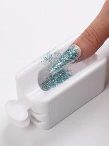 1 pezzo Contenitore di polvere per glitter per unghie riciclabile bianco rosa viola, sistema di immersione, collezionista di polvere, contenitore per paillette, strumenti e accessori per decorazione unghie per conservazione e organizzazione per salone organizzatori, porta trucchi, contenitore trucchi, organizer scrivania, astuccio trucchi