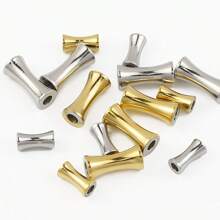 10pcs/Bag Stainless Steel Bamboo Shape Spacer Beads Silver Color, DIY Jewelry Making Craft Accessories - One Bag - View 3