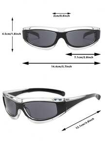 Y2K 未来时尚眼镜 2024 新款设计，女士蒸汽朋克街头服饰朋克摇滚独特时尚眼镜，时尚风格 - 黑色 - 查看 8