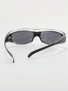 Y2K 未来时尚眼镜 2024 新款设计，女士蒸汽朋克街头服饰朋克摇滚独特时尚眼镜，时尚风格 - 黑色 - 查看 6