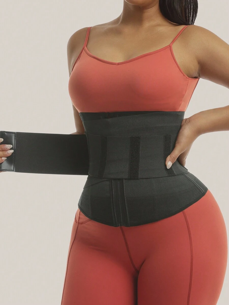 larrycard 1入組2合1腰部塑身帶褲型束腰背心平腹束裝，前方拉鍊式