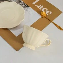 Ceramic Coffee Cup Set, Highly Attractive Exquisite Teacup Saucer Set For Red Tea, Green Tea, And Afternoon Tea, 3pcs - White - View 5