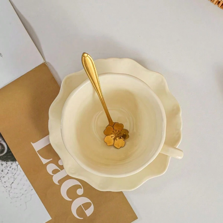 Ceramic Coffee Cup Set, Highly Attractive Exquisite Teacup Saucer Set For Red Tea, Green Tea, And Afternoon Tea, 3pcs - White - View 1