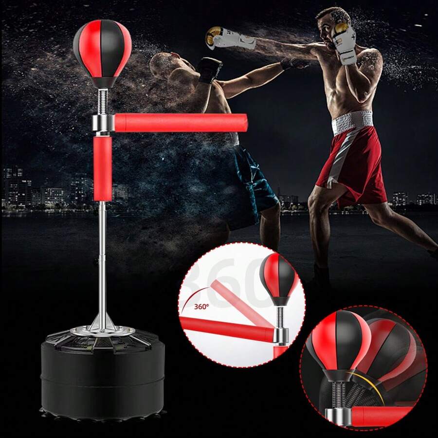 Soporte de boxeo con pelota de boxeo, entrenador de boxeo de pie para entrenar reflejos y velocidad, saco de boxeo de pie, pera de boxeo con soporte, dispositivo de entrenamiento