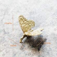 黃銅蝴蝶櫥櫃旋钮，蝴蝶抽屜把手，衣櫥旋钮櫥櫃旋钮現代抽屜旋钮，適用於家居裝飾 - 金色 - 查看 4