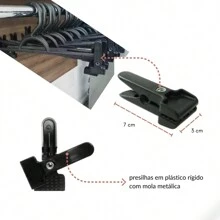 Kit 10 Cabides Pendurar Saia Calça Jeans com Presilha Reforçado Super Resistente Plástico - Preto - Visão 6