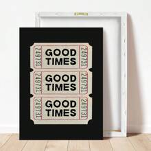 1pc Canvas Wall Art Easy To Hang Art New Style Art Print Poster Retro Good Times Ticket Print Black And White Canvas Wall Art Retro New Style Avant-Garde Girly Decor Living Room Bedroom Gallery (With Frame) - Multicolor - View 15