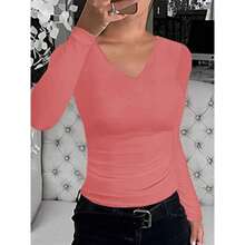 BZB Womens Ribbed Long Sleeve Crewneck Shirts Fitted Sweaters Slim Fit Basic Casual Tops