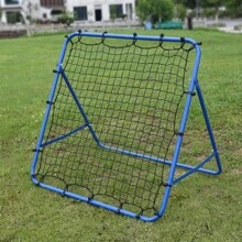 1pc Portable Double-Sided Rebound Net For Soccer Training Equipment With Adjustable Height, Soccer Rebounder - Blue - View 1