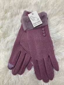Women Mittens Gloves - Purple - View 3