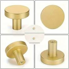 12入組/盒金色圓形櫥櫃把手附螺絲，適用於梳妝台抽屜、櫥櫃、辦公桌抽屜和櫥門 - 金色 - 查看 3