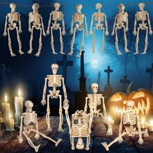 24/12/6pcs Mini Skull Statues, Halloween Decorative Small Skulls, Halloween Craft Decor, Haunted House Accessories, Party Favors