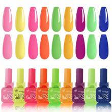 JR Set de 9 piezas de 15ml de Esmalte de Uñas en Gel, diseño con lazo de Día de San Valentín en el frasco y la tapa, para curar con lámpara UV/LED, regalo para niñas - Multicolor - Ver 1