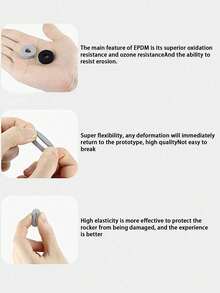 2pcs Grey Sponge Rings Gaming Controller Assisted Cushion Rings, Gamepad Shock Absorbing Rings Compatible With Switch Joysticks - Grey - View 4