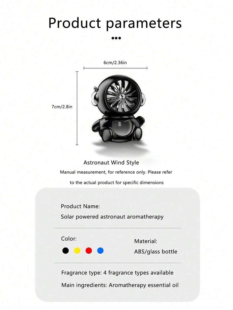 Car Air Freshener Astronaut Fragrance For Air Vent, With Rotating Fan