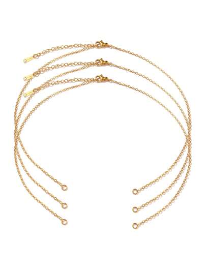 5pcs Stainless Steel DIY Chain Necklaces Non Fade Gold Color Chain For DIY Necklace Jewelry Making Accessories