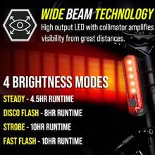 1pc Rechargeable Bike Tail Light, LED Light, 4 Lighting Modes - Great For Mountain Bikes, Road Bikes, Cycling, And Outdoor Adventures At Night