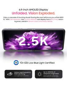 Blackview HERO 10 全球版 12GB+256GB 智能手机 6.9 英寸 2.5K AMOLED 显示屏 108MP 1/1.67 英寸 任意光，全亮高达 1300 尼特 4000mAh 电池 45W 快速充电 NFC 支持 - 紫色 - 查看 3