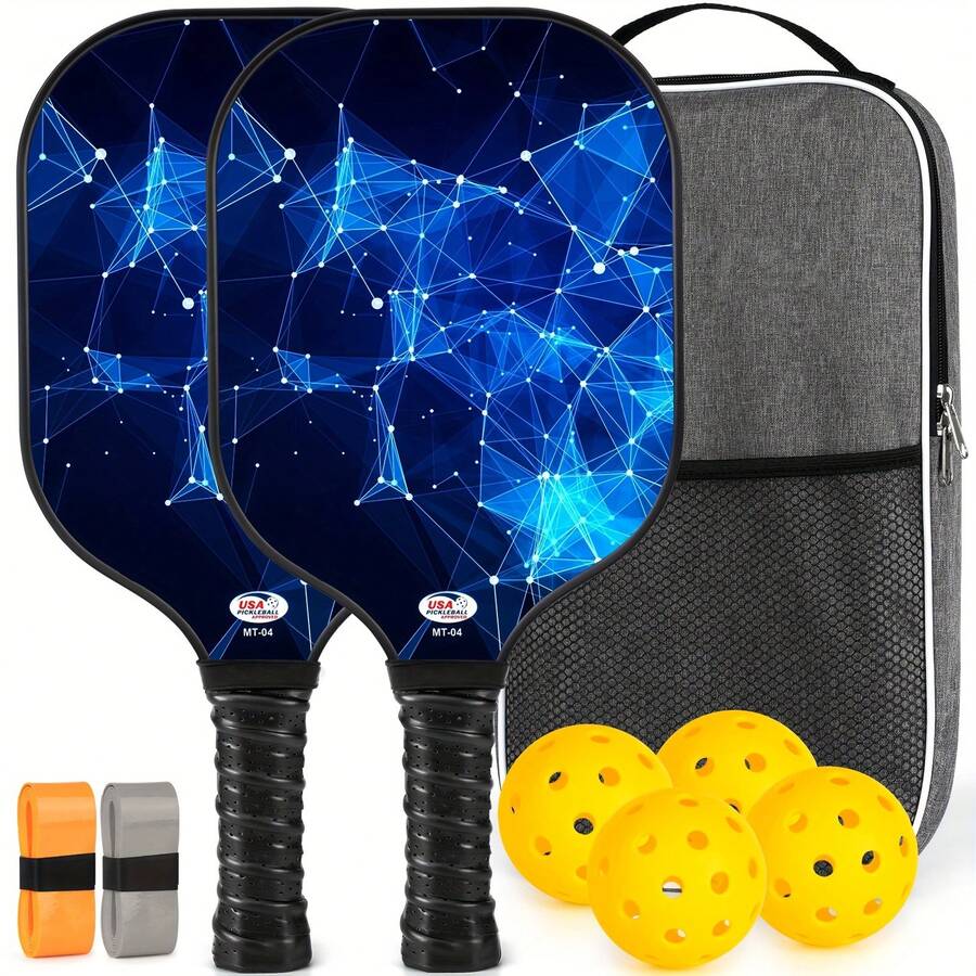 Pickleball Rackets, USAPA Approved Fiberglass Surface Pickleball Setup ...