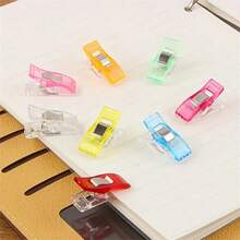 50 piezas de clips de plástico multifuncionales - colores variados y vibrantes, tamaño compacto mini, escala de fijación precisa, versátil para oficina, merienda, costura, uso en hacha - material de plástico duradero - colores mezclados - Ver 3