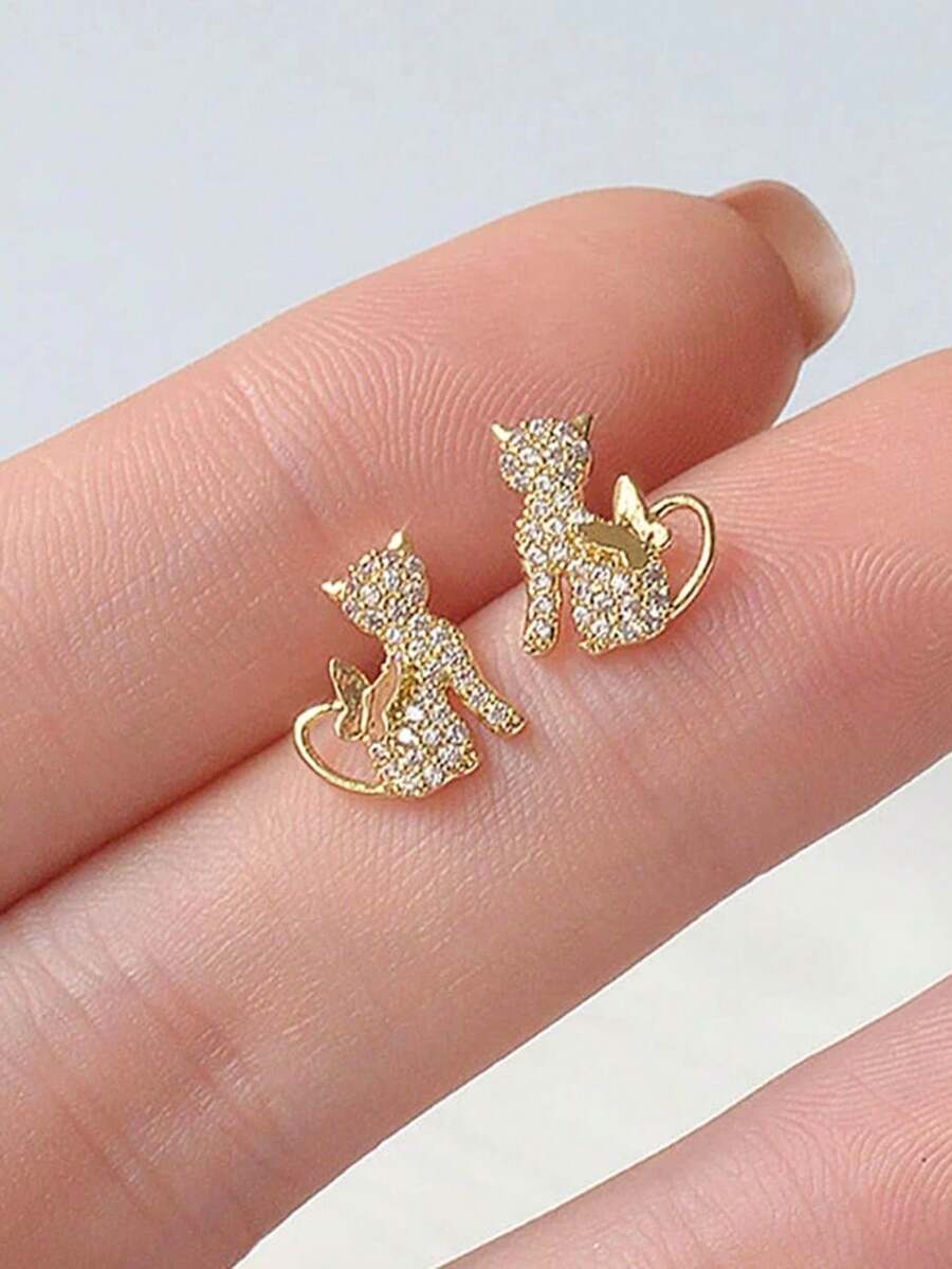 1 Đôi Bông Tai Đẹp Đính Đá Cubic Zirconia Dành Cho Nữ Cho Đảng Đính Hôn Kỷ Niệm Trang Sức Lễ Tình Nhân Quà Tặng - 1 # - Xem 1