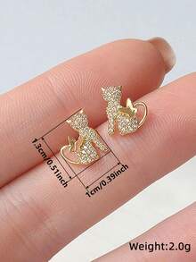 1 Đôi Bông Tai Đẹp Đính Đá Cubic Zirconia Dành Cho Nữ Cho Đảng Đính Hôn Kỷ Niệm Trang Sức Lễ Tình Nhân Quà Tặng - 1 # - Xem 4
