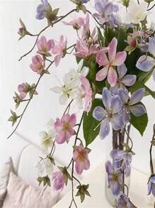 Artificial Jasmine Flowers, Drooping Silk Crabapple, Simulated Flower Wall Decoration, Artificial Flower Living Room, Tabletop Vase, Flower Model Room, Homestay, Wedding Decoration Gifts Birthday Graduation