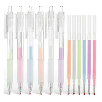 6入組可伸縮膠水筆，附6支替換芯，用於工藝、相簿、卡片製作、學校用品、黏合滾輪筆、子彈日誌筆、文具禮物給孩子