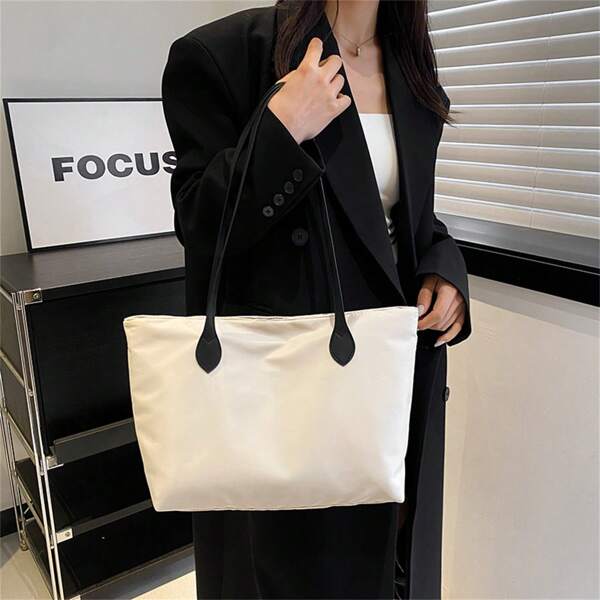 2024 New Arrival Women's High-End Oxford Cloth Handbag Large Capacity Brief Commuter Tote Bag For Laptop With Simple Design