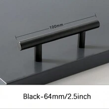 1 pezzo Maniglia per porte di armadi in lega di alluminio / Tiratore per cassetti di guardaroba, stile nordico moderno e semplice, dorato/nero