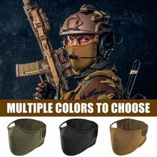 Ueasy 1pc Airsoft Mask Half Face With Removable Silicone Mesh Airsoft Face Mask Paintball Mask For Men Riding Paintball Shooting Real CS Survival Games - Multicolor - View 9