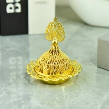 1 件装金色香炉、家居装饰香座、芳香疗法香炉