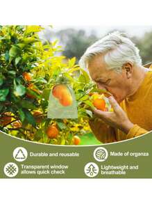 50 Pieces Fruit Protection Bags Fruit Netting Bags With Drawstring,Garden Fruit Cover Mesh Bag To Protect Plants From Pest Birds Squirrels - White - View 7