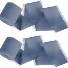 5米 INS 风格手工撕边雪纺丝带，带磨边，4厘米宽，用于婚礼花束、流苏、蝴蝶结和装饰，由欧根纱和真丝面料制成，圣诞节情人节