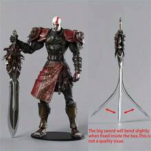 NECA 战神 7 英寸奎托斯可动人偶模型，游戏 3 可动玩偶，带火焰之刃，收藏玩偶 - D款 - 查看 9