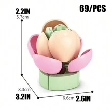 Cute Style Assembly Building Blocks Bouquet Of Orchids, Tulips, Roses Handmade Artificial Potted Succulent Plants Puzzle Toy For Women, Festival, Creative Desktop Decoration Gift Room Decoration - Building Block Succulent Potted Plants - View 26