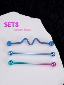 3Pcs/Set Y2k Punk Industrial Piercing Jewelry 14G 316L Stainless Steel Gradient Color Industrial Earrings For Women Halloween Heart Industrial Bar Piercing Cartilage Helix Piercing Earrings Heart Industrial Barbell Body Piercing Jewelry 38mm 1&1/2 Inch Industrial Piercing Bar For Halloween Gift Party Daily Wear Valentines,Mom,Mother,Mother's Day,Gift - Multicolor - View 11