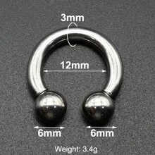 1 Piece Punk Polished Large Gauges 10G~00G Internally Threaded 316L Stainless Steel Circular Horseshoe Ring For Septum Ring Cartilage And Nipple Piercings Men Plugs And Tunnels Nose Rings For Women Ball Ear Expander Heavy Ear Stretcher Lobe Piercing Jewelry