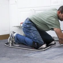 Concrete Knee Boards Stainless Steel, 30" X 10" Concrete Sliders, Knee Boards For Concrete, Concrete Knee Pads Moving Sliders, With Knee Pads & Board Straps For Cement And Concrete Finishing