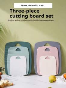 3 Pieces Portable Cutting Board PP Auxiliary Food Classification Plastic Cutting Board Set Double Sided Kitchen Household Cutting Board Plastic Cutting Board - Multicolor - View 6