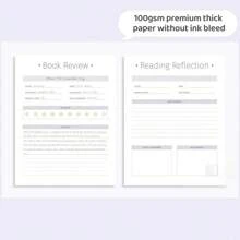 Reading Planner;Reading Log;Perfect Partner For Your Reading Plan;Write Down Any Thoughts About Books You Like;100GSM Pager;8.3*5.5inch Size; Back To School
