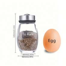 1pc Stainless Steel Rotating Seasoning Jar Set, Condiment Dispenser For BBQ Cooking, Spice Container For Kitchen - Silver - View 2