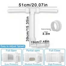 1pc Adjustable Dual Jet Swimming Pool Waterfall Fountain - Plastic Standalone Sprinkler For Swimming Pool Decor, Garden Decor,No Electricity/Battery Required - White - View 2