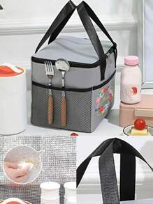 1 pièce Sac isotherme à lunch personnalisé, grande capacité, motif personnalisé, sac isotherme de femme, sac isotherme de travail pour étudiant, sac isotherme canvas pour conservation des aliments, sac isotherme pour femme et enfant, boîte à lunch isotherme et réfrigérée, sac isotherme de pique-nique, sac isotherme pour conservation des aliments