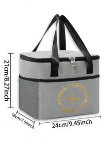 1 pièce Sac isotherme à lunch personnalisé, grande capacité, motif personnalisé, sac isotherme de femme, sac isotherme de travail pour étudiant, sac isotherme canvas pour conservation des aliments, sac isotherme pour femme et enfant, boîte à lunch isotherme et réfrigérée, sac isotherme de pique-nique, sac isotherme pour conservation des aliments