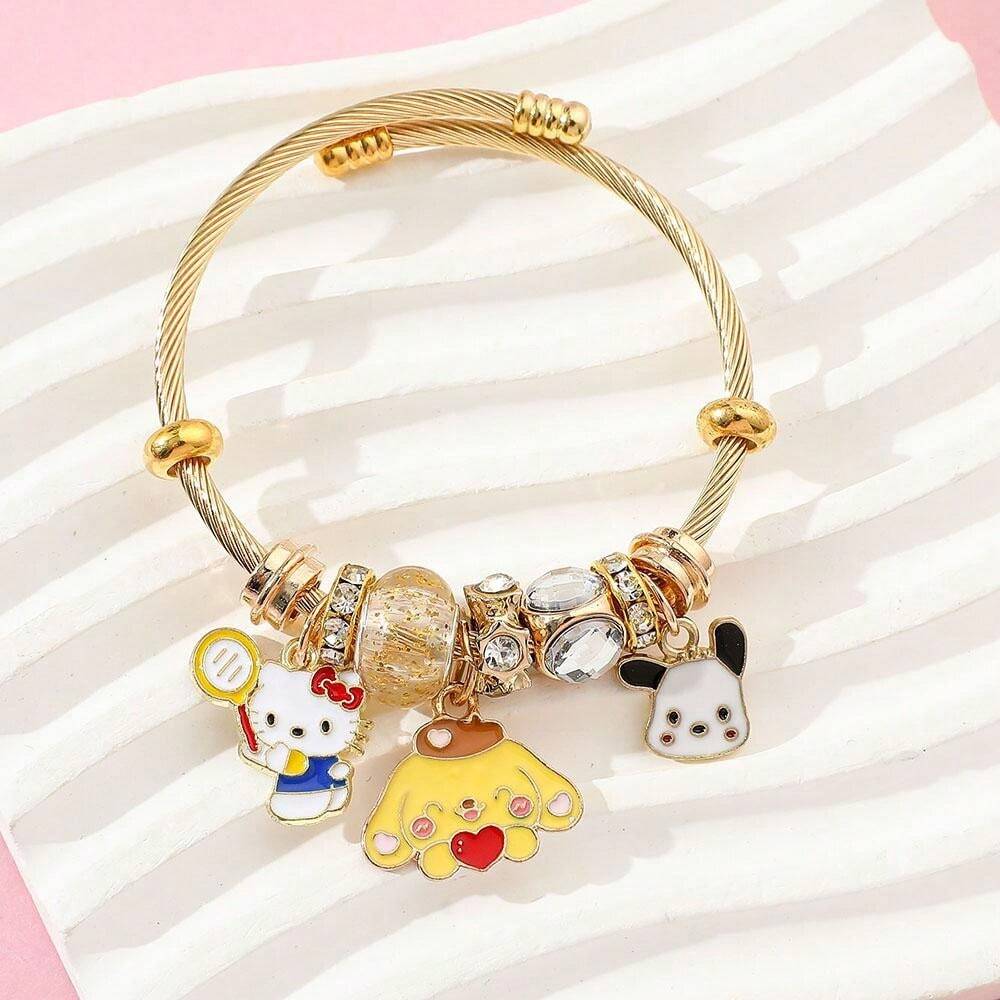 Bracelet Fille Cartoon - Breloques Anime, Acier Inoxydable - Cadeau Anniversaire, Noël, Amitié - Accessoire Tendance Pour Enfant - 3